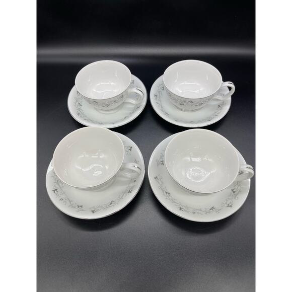 Vintage Moon Mist Fine China Set of 4 Cups & Saucers # 3000 Made in Japan - Picture 4 of 9